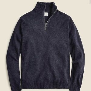 Marled rugged merino wool-blend half-zip sweater